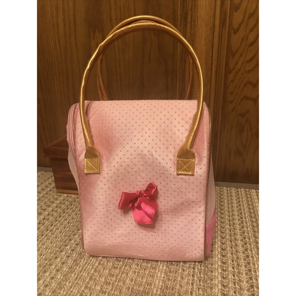 Pucci Pups Pink Dog Carrier Bag‎ Purse with Plush Dog Toy Bows - Picture 9 of 9